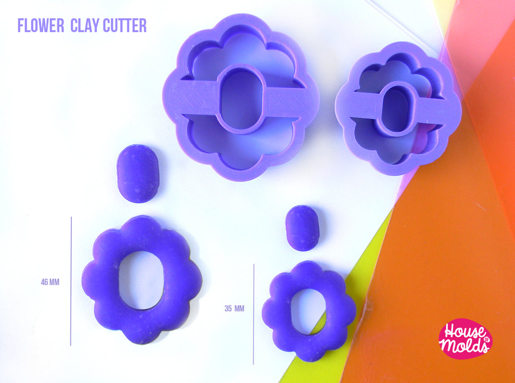 ART DECO FLOWER CLAY CUTTER - BIOBASED PLA - CLEAN CUT EDGES -House of Molds