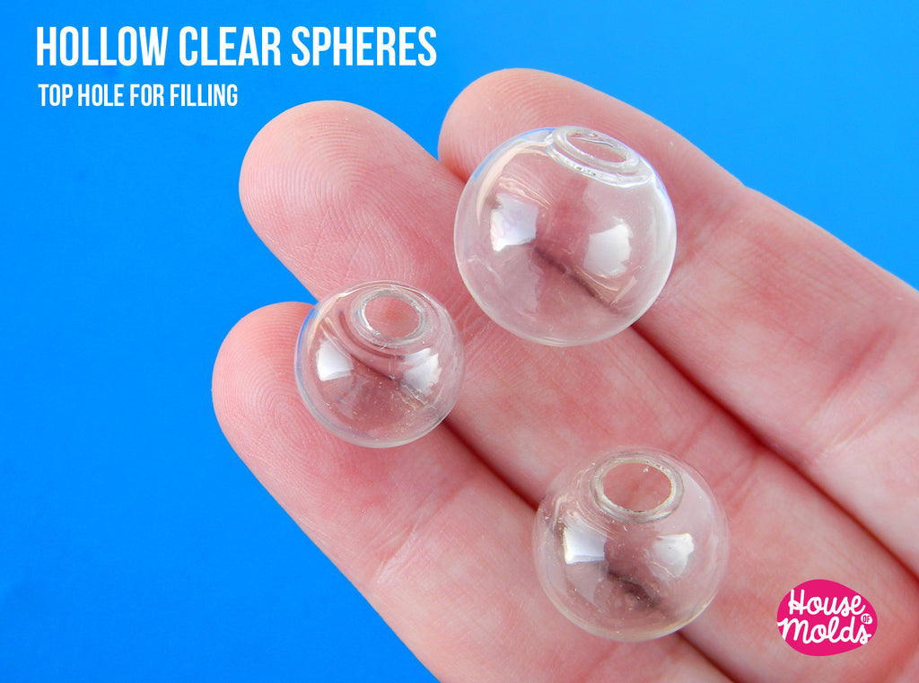 Hollow Clear Spheres - with opening on top for filling - no cap included
