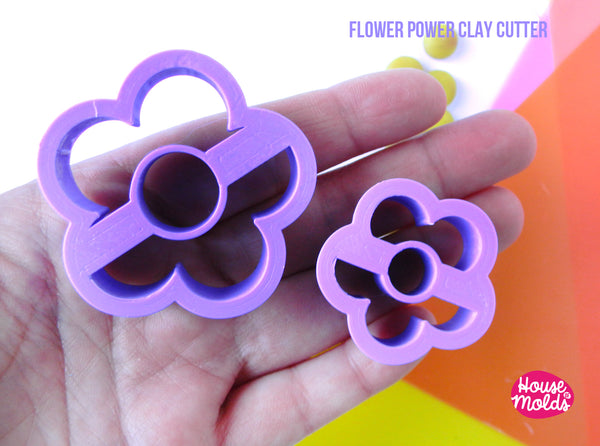 FLOWER POWER CLAY CUTTER - BIOBASED PLA - CLEAN CUT EDGES