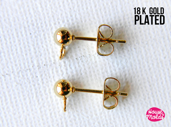 Earring Hooks, Simple and Elegant Brass Earring Backs for Hook Earrings  50Pcs for Earring Designs(KC Gold) 