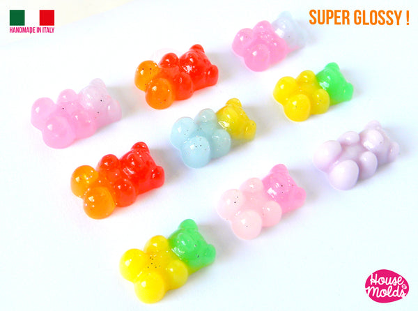 Small Gummy Bears Silicone Mold, Gummy Candy Silicone Mold in Bear Shape, Kawaii Resin Cabochon Making, Decoden Supplies, Flexible Animal Mold
