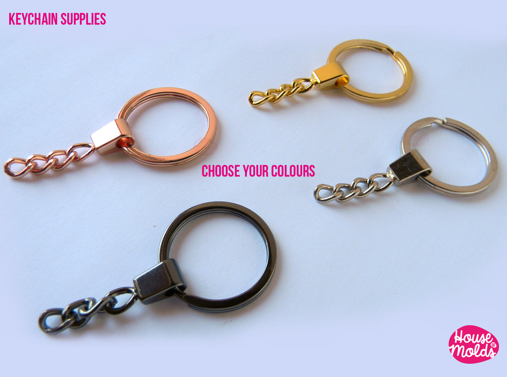 KEYCHAINS SUPPLIES 4 COLOURS TO CHOOSE-  KEYCHAIN MAKING with SPLIT RING