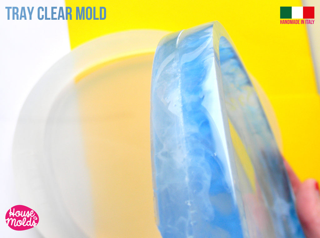 Organic Shape Tray  Clear Mold - modern tray  mold - 18 cm diameter -super glossy - house of molds