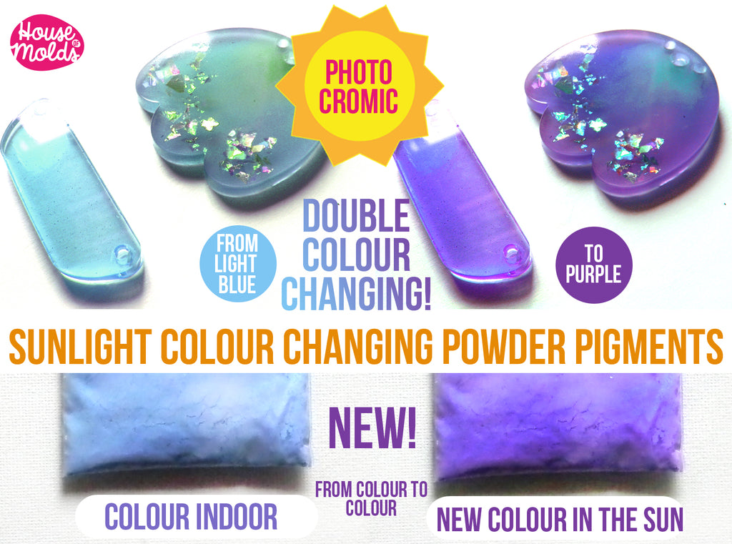 Double Colour Changing in the Sunlight Special Pigments - change from 1 colour indoor to new colour when exposed to the sunlight-Just Magic !
