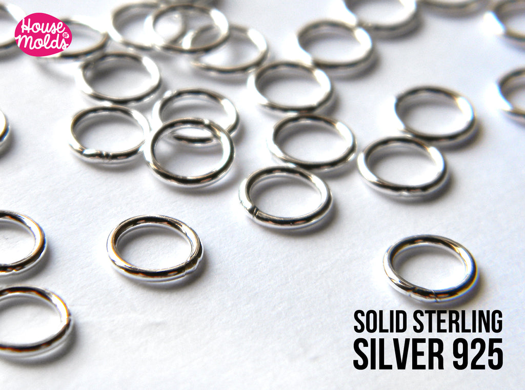 Solid Sterling Silver 925 Jump Rings  - 5 mm external diameter - luxury quality