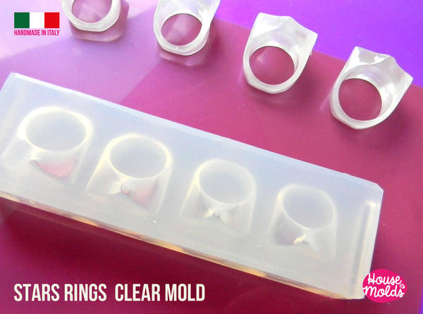 4 sizes Cube Rings clear Mold- 4 sizes Cube rings resin rings maker-su –  House Of Molds