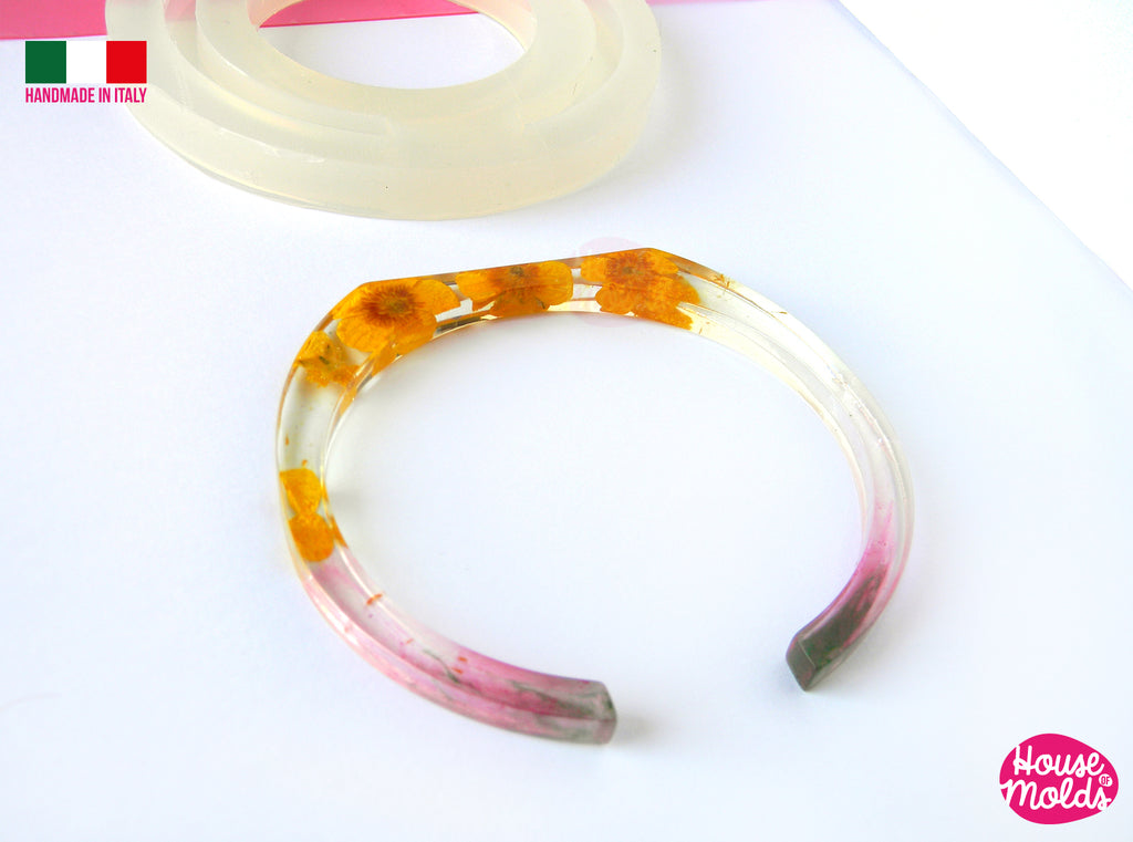 Thin Bar Cuff Bangle Clear Mold,resin bangle mold, 3 SIZES AVAILABLE ,super shiny results - house of molds special  design