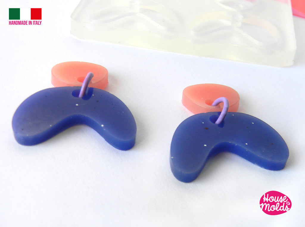 TISNO Earrings Clear Mold , Premade Holes ,super shiny - house of molds -made in italy