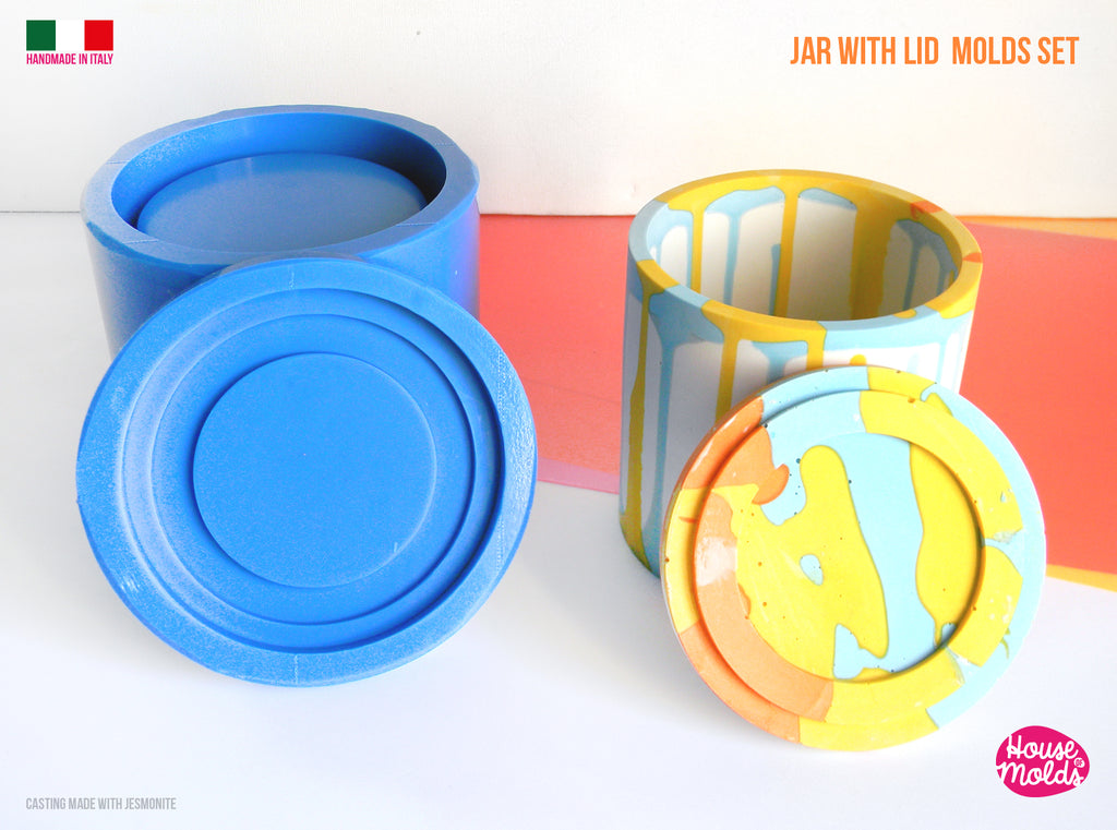 VESSEL WITH LID  SILICONE MOLD 9 cm x 9 cm  super glossy - ideal for Resin , Cement , Plaster , Jesmonite  HOUSE OF MOLDS 2022