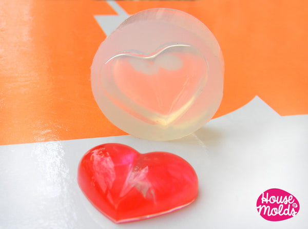 Flat Heart Clear Silicone Mold ,transparent Mold to make 36x38mm heart –  House Of Molds