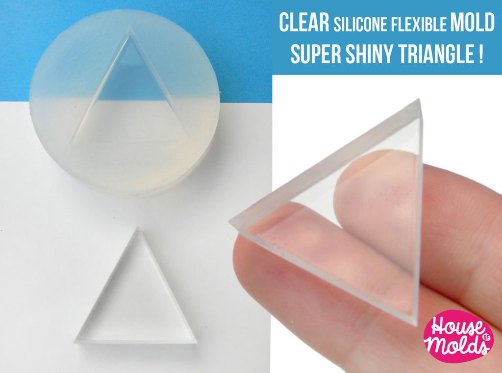 Triangle Clear Mold ,flat triangle transparent Mold to make resin earrings or pendants-very shiny surface easy to use