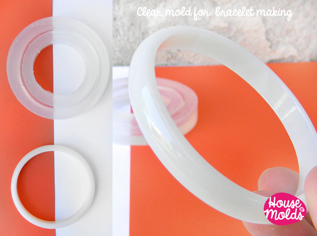 IMPERFECT  Stackable Thin Bracelet Clear Mold,resin bangle maker mold ,silicone mold 6,8 cm inner diameter bangle