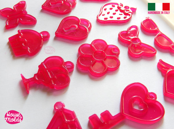 Flat Heart Clear Silicone Mold ,transparent Mold to make 36x38mm