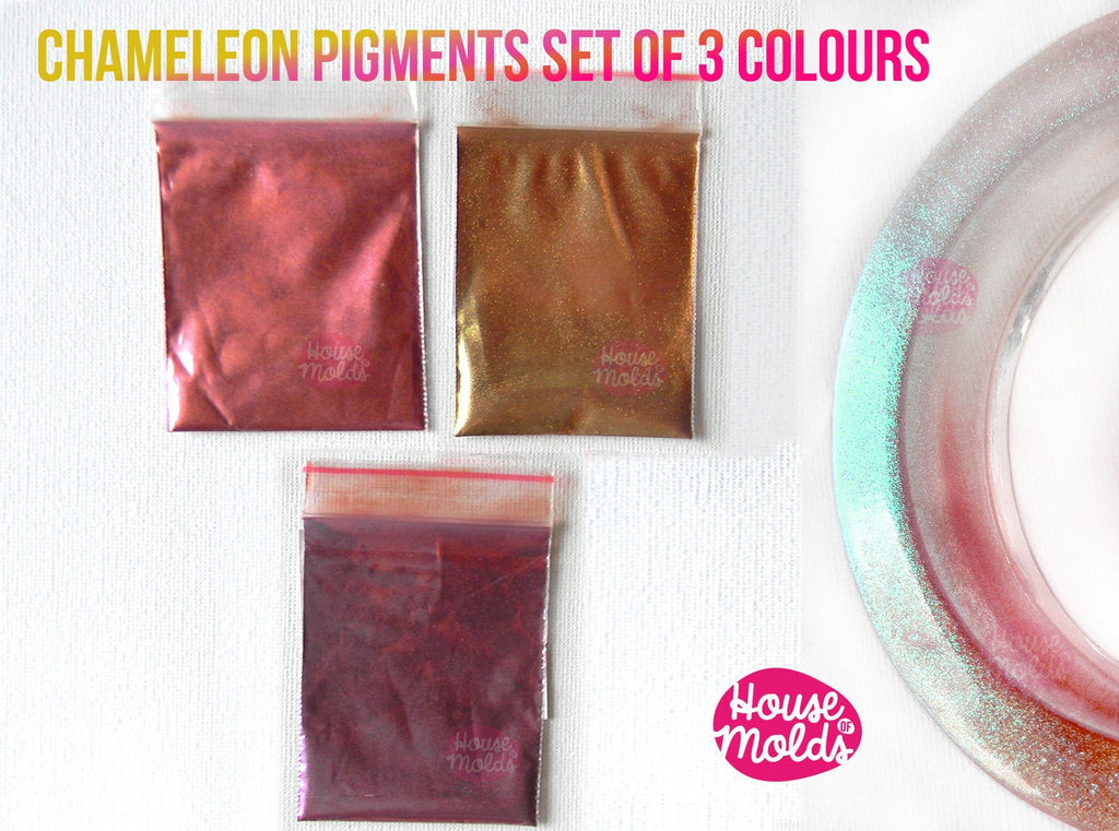 Chameleon Special Shiny Powder Pigments Set ,colour shifting  Amazing fine Pigments for resin or nail art-Add some magic to your creations!