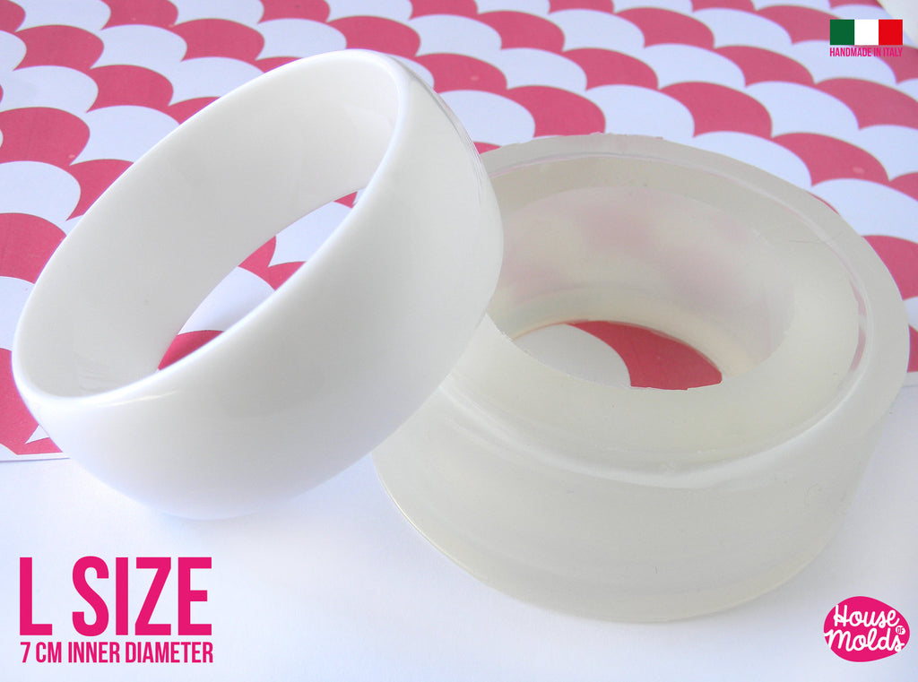 Chunky L size bangle Mold - 70 mm  inner diameter bangle - 28 mm tall, flexible silicone mold for resin,bangle maker mold,super glossy results