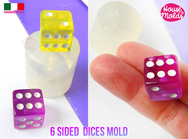 Six Sided Gamer Dices Clear Silicone Molds - HOUSE OF MOLDS- Play