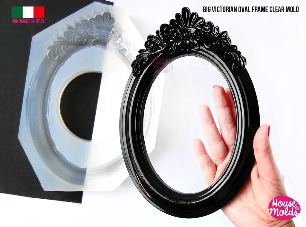 Big Victorian Oval Photo Frame Clear Mold - make your special custom  mirror/ photo frame -Oval 25 cm x 17 cm  = 9,84" x 6,70"-super glossy