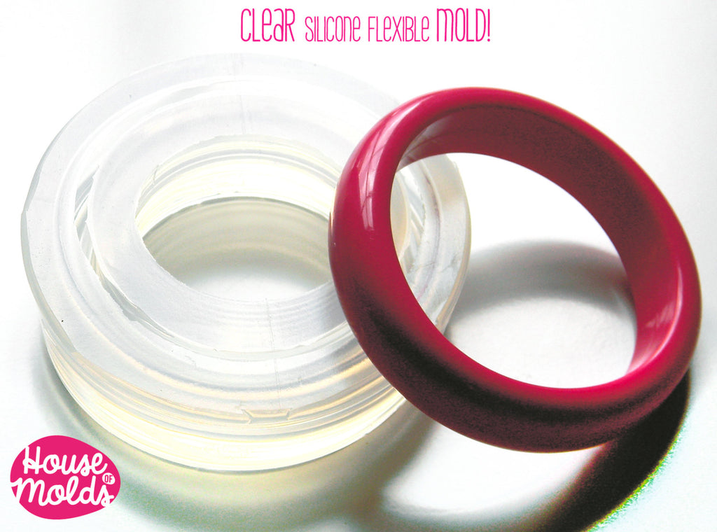 Oval Bangle Clear Rubber mold, 68 mm diameter bangle mold,glossy resin casting
