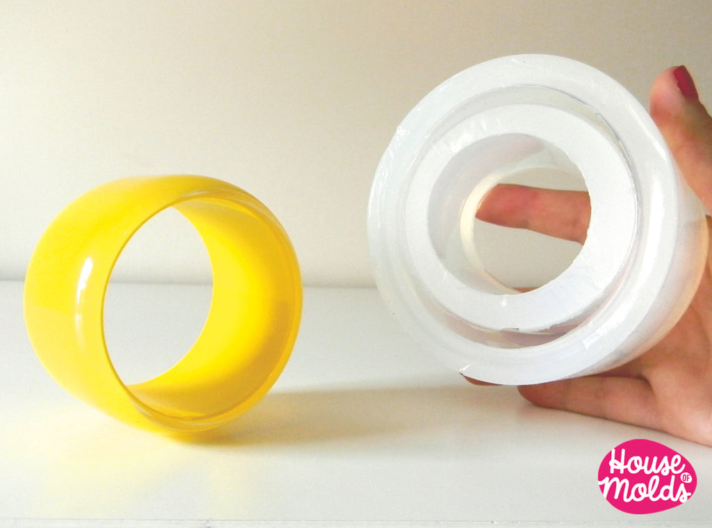 Chunky Tall  Bangle Clear Mold ,68 mm  inner diameter and  50 mm tall bangle , super shiny castings