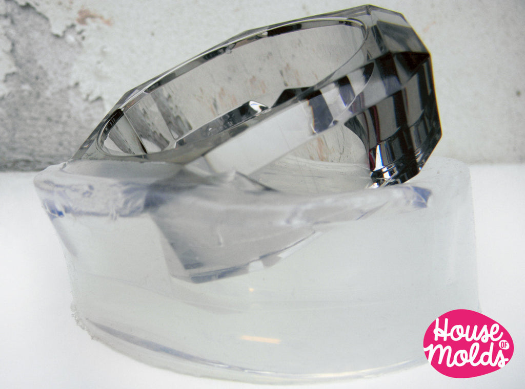 READY TO SHIP  Clear Rubber mold For Faceted  Bangle 6,3 cm inner diameter  - bangle mold only