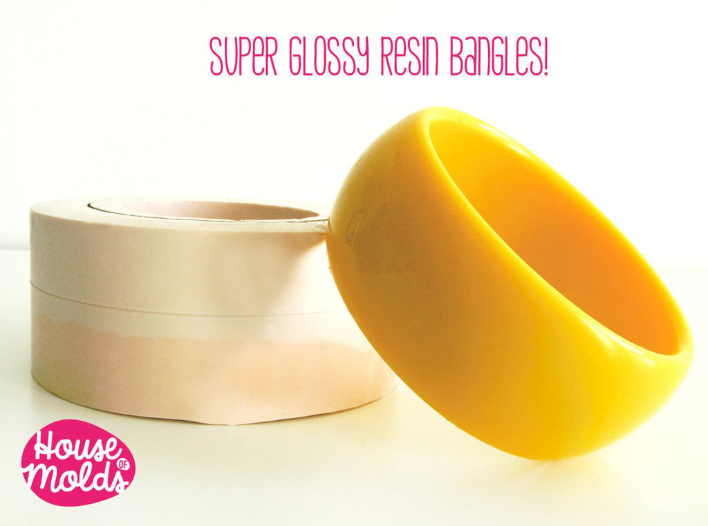 Chunky bangle Mold , 68 mm inner diameter and 32 mm tall bangle , clear silicone mold for resin super shiny