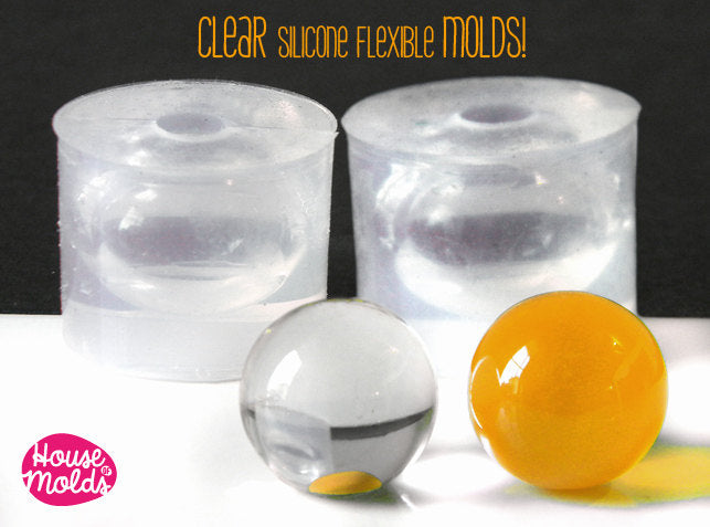 7,5 mm spheres Clear Molds - super shiny - house of molds