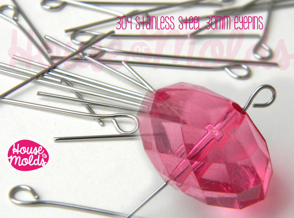 Stainless Steel 30 mm Eyepins -perfect for create your pendants or earrings!