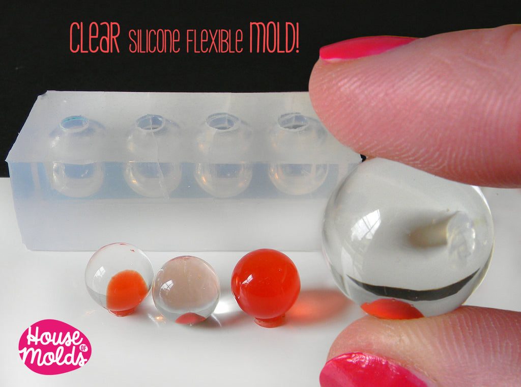17 or 18  mm Multi Sphere Clear Mold,4 cavities - shiny surface transparent mold-House Of Molds