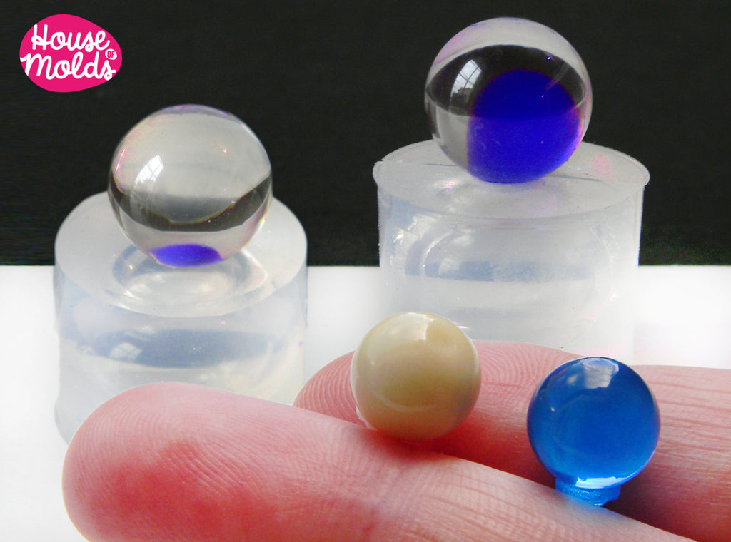 10 mm spheres Clear Molds  - super shiny - house of molds