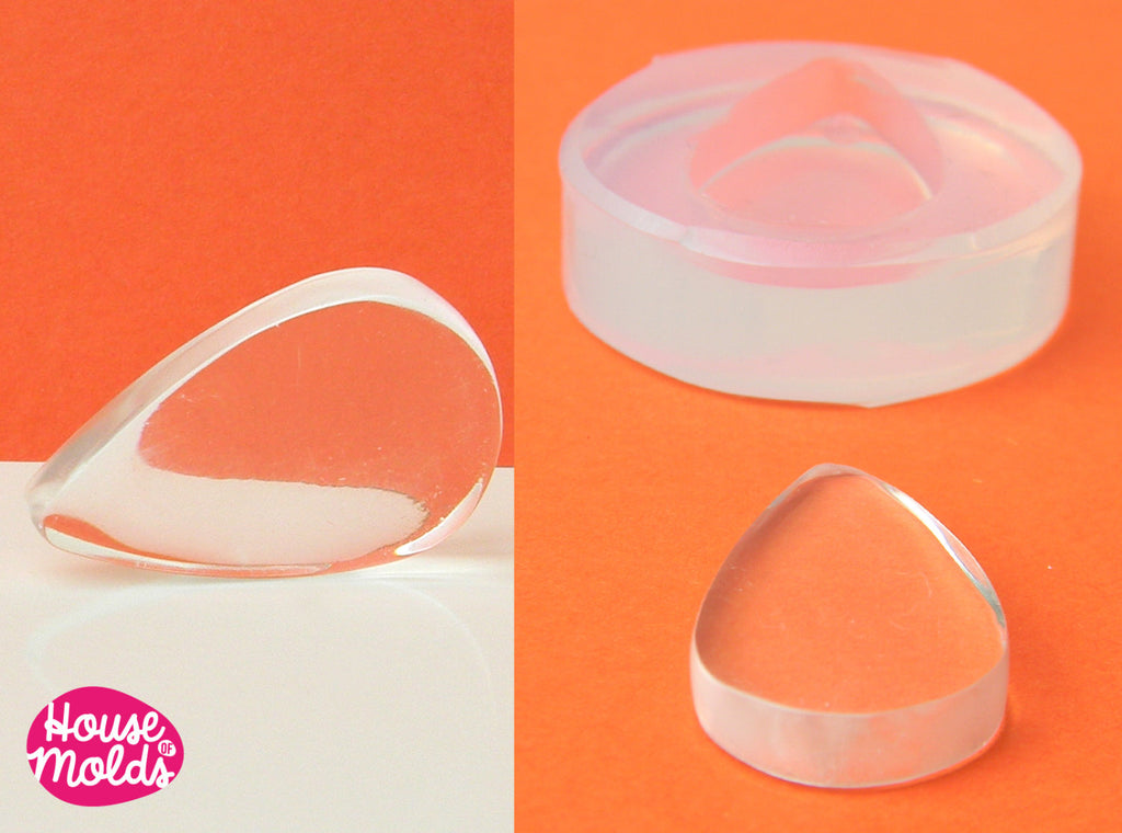 25 mm Flat  Drop Clear Mold  ,Drop transparent Mold  to make resin  earrings or pendants-very shiny surface, easy to use mold