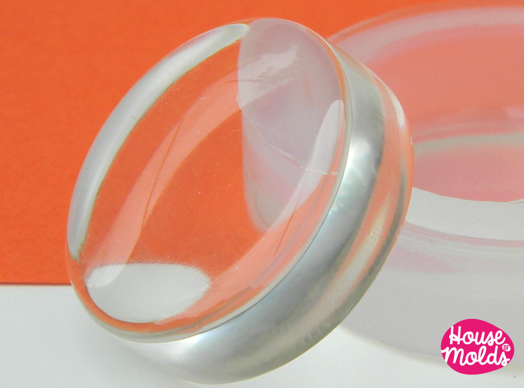 24 mm Flat Circle Clear  Silicone Mold  ,Transparent Round Mold  to make resin  earrings , pendants or decorations