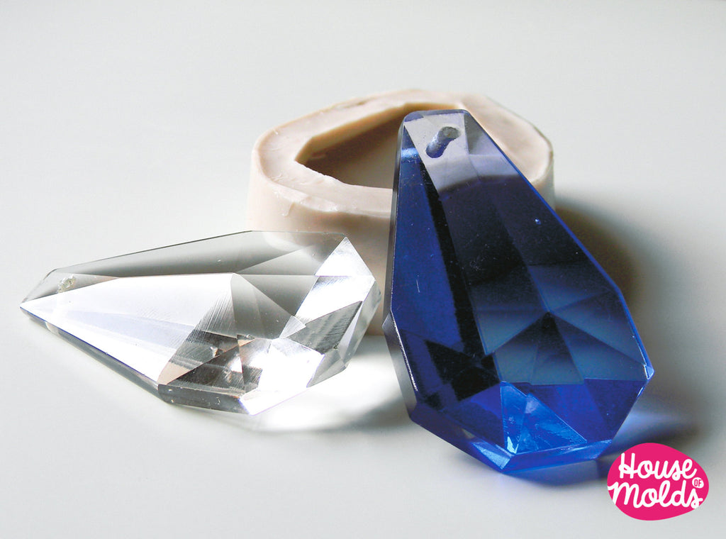 Big teardrop Cristal Mold, mold for earrings ,pendants, decoration-houseofmolds-super shiny creations!