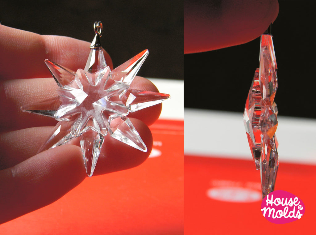 Crystal Snowflake silicone  mold,mold for Christmas/ wedding decorations-house of molds shiny molds