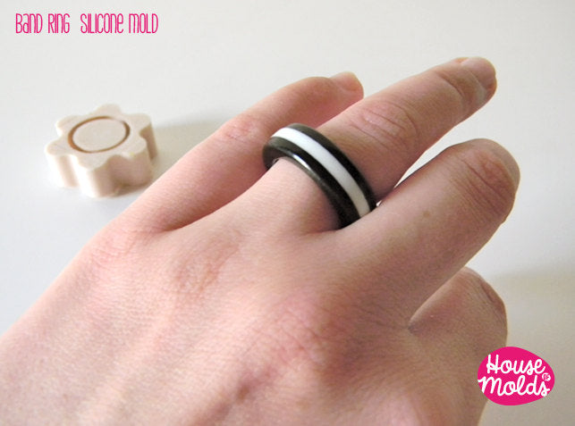 Band ring silicone mold,ring maker flexible mold,mold to make 1 size ring ,easy to use-house of molds