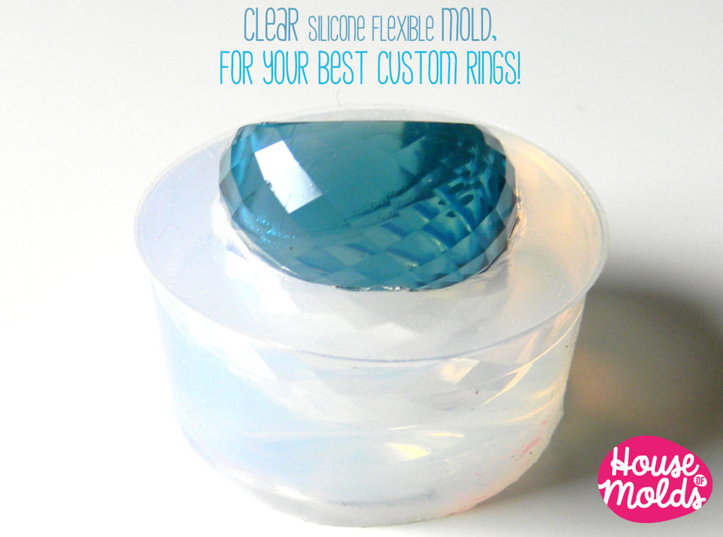 Clear Silicone Mold for  Multifaceted Ring,ring maker mold,super shiny creations-house of molds -silicone molds