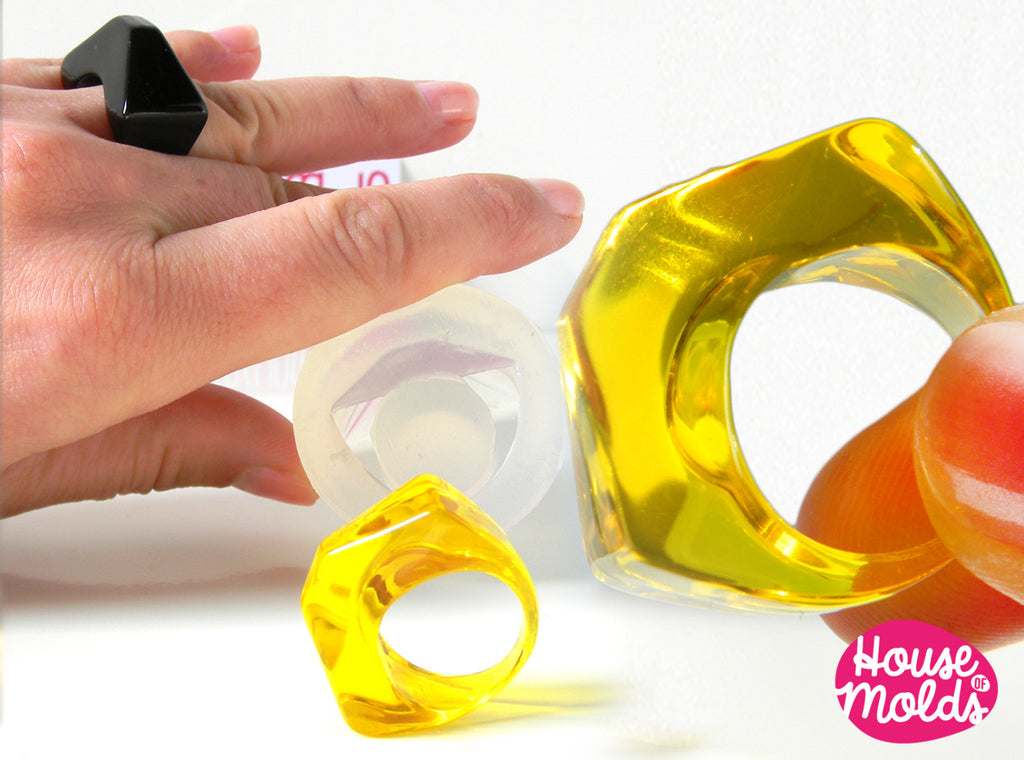 Triangle Ring Clear Silicone Mold, 1 size ring maker mold,perfect to embed flowers gems or little objects
