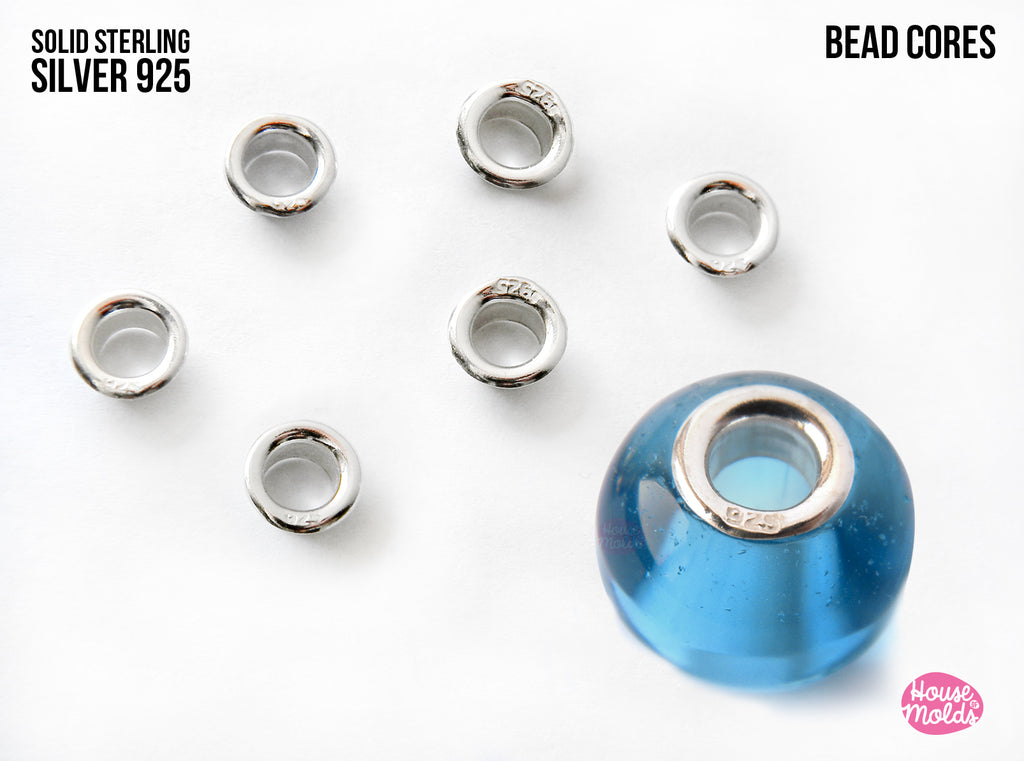 925 SOLID SILVER  BEAD CORES  - 5 mm inner hole Silver Grommets for Beads