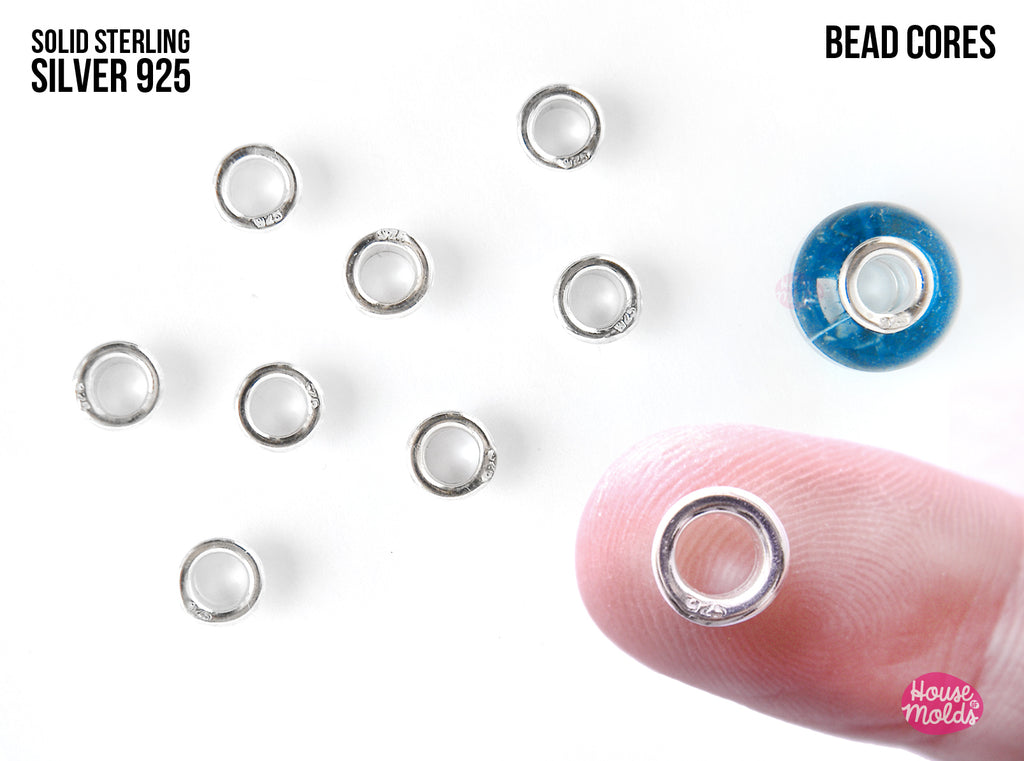 925 SOLID SILVER  BEAD CORES  - 5 mm inner hole Silver Grommets for Beads