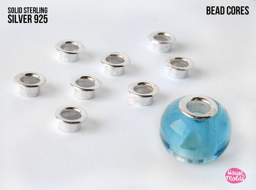 925 SOLID SILVER  BEAD CORES  - 5 mm inner hole Silver Grommets for Beads