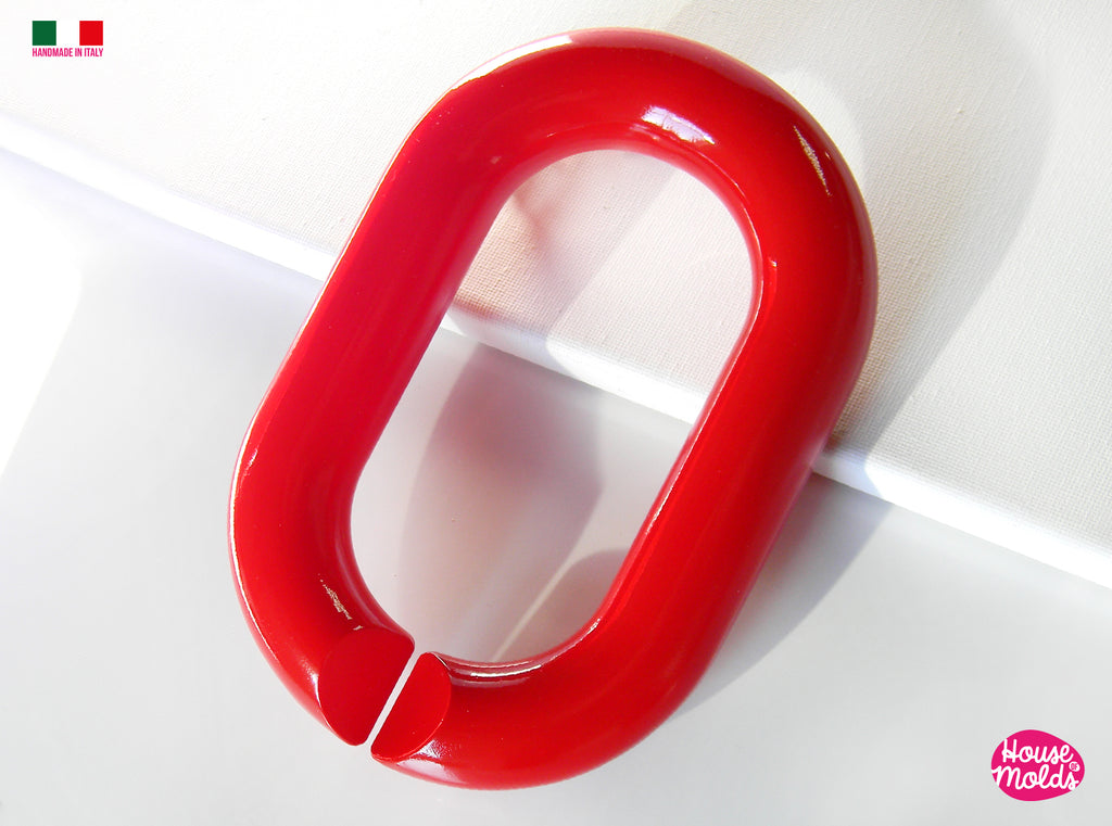 HUGE 3D OVAL LINK CHAIN Clear Mold -LINK  size  17  x 11,5 cm and 2,7 cm thickness - Super shiny and glossy surface