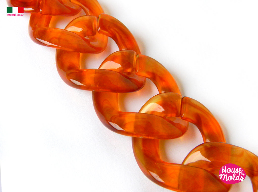 Molded Chain MAXY CHUNKY CHAIN Clear Mold - each chain element is 40 x33 mm -3d Big ...