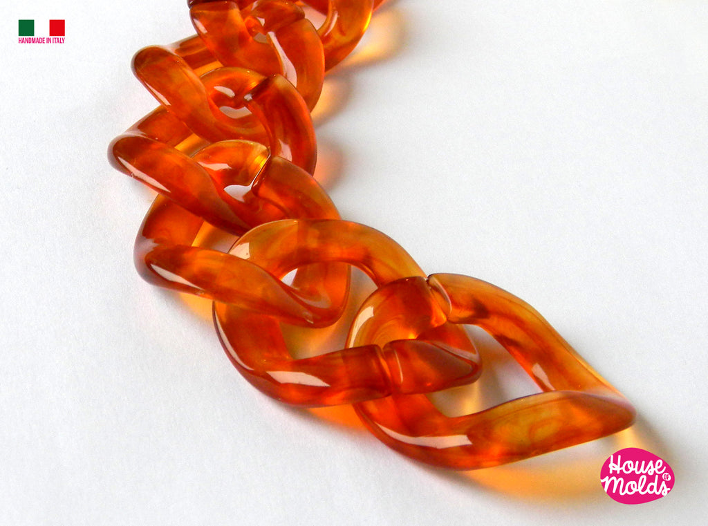 Molded Chain MAXY CHUNKY CHAIN Clear Mold - each chain element is 40 x33 mm -3d Big ...