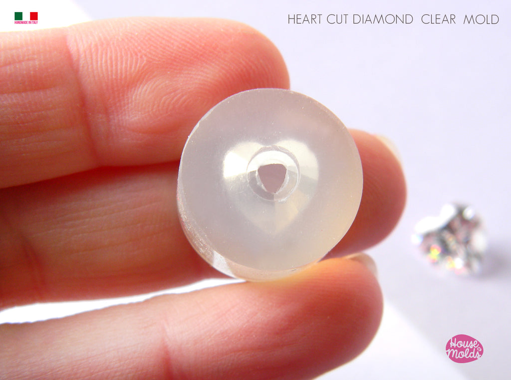 Heart Cut Diamond  Mold  -  Mold for your precious  keepsakes - super shiny and glossy