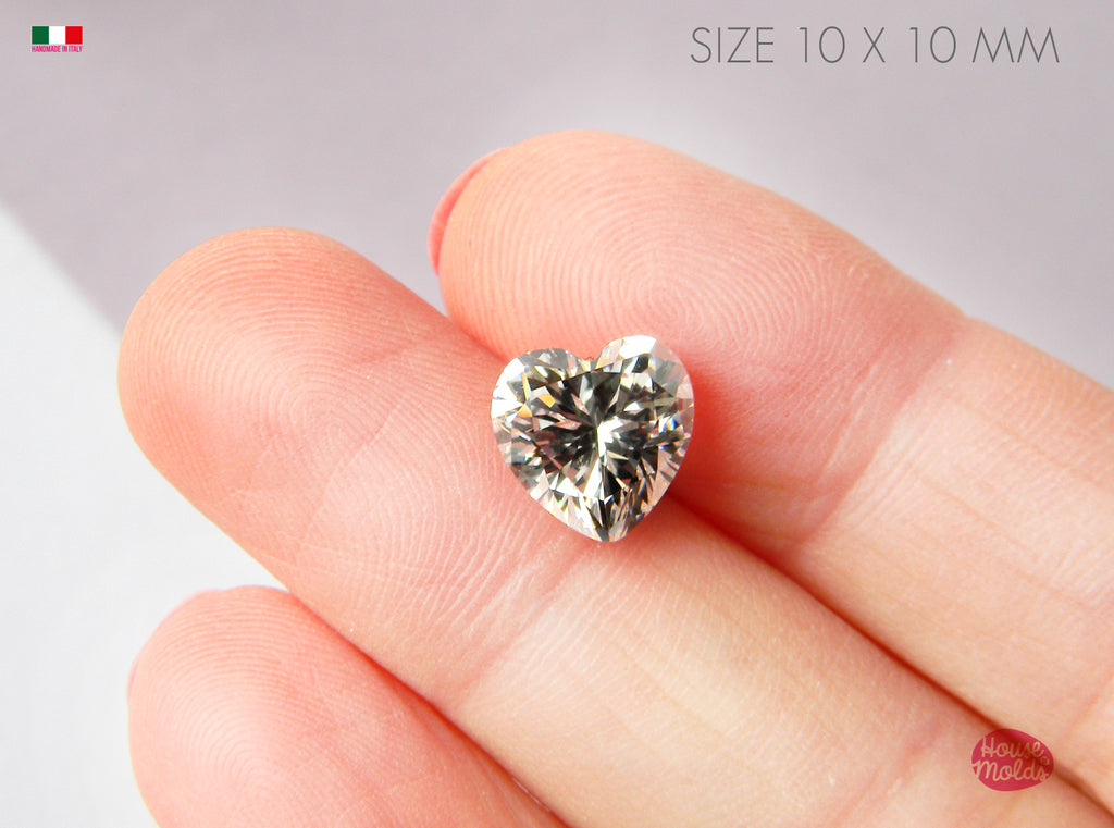 Heart Cut Diamond  Mold  -  Mold for your precious  keepsakes - super shiny and glossy