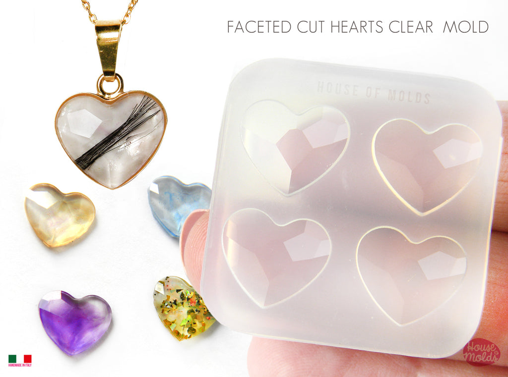 4pcs Mould DIY Crystal Heart Molds Remembrance Gift (A)
