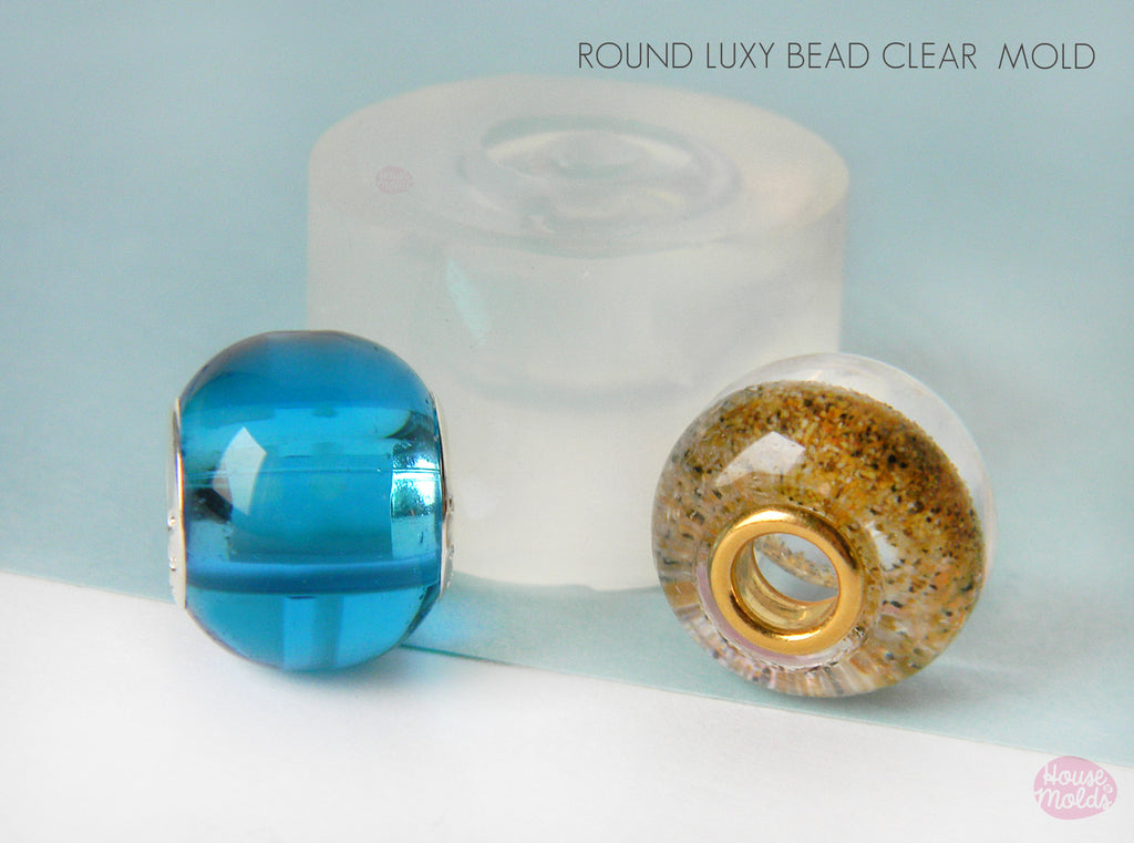 Luxy Rounded Bead Mold -Keepsakes Bead -11 mm x 14 mm inner hole 5.3 mm - super glossy
