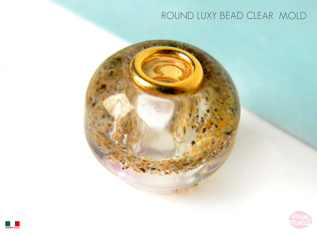 Luxy Rounded Bead Mold -Keepsakes Bead -11 mm x 14 mm inner hole 5.3 mm - super glossy