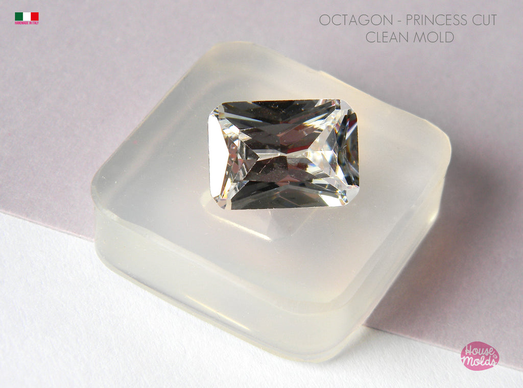 Octagonal Princess Cut  Diamond  Mold  -  Mold for your precious  keepsakes - super shiny and glossy (Copia) (Copia)