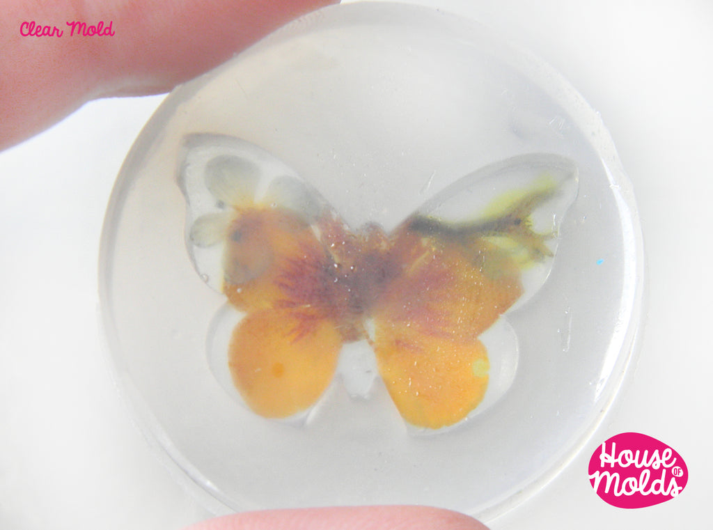 Flat Butterfly Clear Mold 30 mm x 22 mm ,transparent Mold  to make resin  earrings or pendants-very shiny surface easy to use