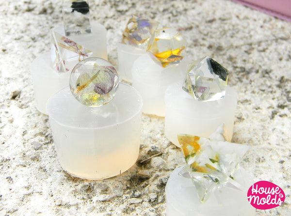 7 Platonic Solids Set Of Clear Silicone Molds - HOUSE OF MOLDS-7 Chakr ...